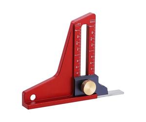 Medidor de altura para mesa - Regla de profundidad de precisión de aleación de aluminio con base magnética | Escalas métricas imperiales dobles, tablas de fresado ideales, sierras circulares,