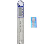 Medidor de Ángulo Digital de Plástico 3v Escala Clara | Buscador Profesional, Diseño Ergonómico y Rígido, Batería Botón Incluida, Color Plata