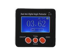 Medidor de ángulo digital Inclinómetro de doble eje con base magnética Pantalla LCD de alta precisión para carpintería Construcción Aleación de aluminio Material ABS