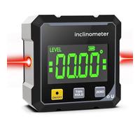 Medidor de Ángulo Digital Magnético con Láser Electrónico, Medidor de Ángulo Digital Recargable por USB, Base Magnética Fuertey Pantalla LCD Retroiluminada Inclinómetro Transportador Construcción (C)