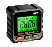 Medidor de ángulo digital RN01, nivel electrónico con LCD retroiluminado, material ABS, precisión ±0,3°, resolución de 0,05°, base magnética para carpintería y medición de superficies