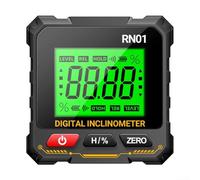 Medidor de ángulo digital RN01 - Nivel electrónico con pantalla LCD retroiluminada, precisión de ±0,3°, resolución de 0,05°, base magnética, construcción ABS, para carpintería e industrial