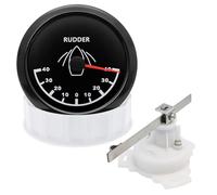Medidor de ángulo timón 85 mm (0-190 ohmios) for Barco, Sensor indicador Marino con retroiluminación LED roja(Ivory)
