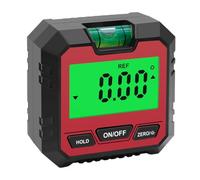 Medidor de Ángulos Digital Rojo Modo Pendiente y Conversión | Rango 4x90°, Resolución 0, 05° y Precisión ±0, 2°, Plástico Imán