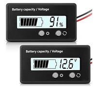 Medidor de Batería con Alarma DC 12V 24V 36V 48V 60V 72V 84V, Ajuste Frontal y Tecla de Interruptor, Monitor Indicador de Voltaje Capacidad Batería de Lones de Litio y Plomo-Ácido (Blanco)