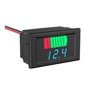 Medidor de batería DC, indicador de voltaje de capacidad de la batería 2 en 1 12 V, 24 V, 36 V, 48 V, 60 V probador de batería digital LED - Pantalla azul impermeable