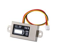 Medidor de batería de litio con pantalla de voltaje, lectura de panel compacto para integración de dispositivos, vista de capacidad restante, consumo de 10 mA, carcasa de metal, panel de voltímetro de