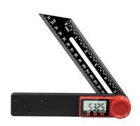 Medidor de bisel digital deslizante en T, inclinómetro electrónico de 360 grados con buscador de ángulo LCD para carpintería y bricolaje, línea grabada de 180 mm, rojo y negro