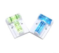 Medidor de burbujas de plástico tipo T para caravana y camping, herramienta de alineación compacta con agujeros preperforados, 23 cm, 2 unidades