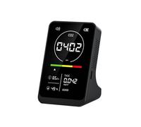 Medidor de Calidad del Aire Digital 4 en 1, Monitor de Temperatura y Humedad de CO2 TVOC Recargable, Detector de CO2 con Alarma para el Hogar