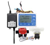 Medidor de caudal de agua, DN15 Medidor de flujo de pantalla digital Flujo de flujo cuantitativo de 1/2 "Válvula solenoide del sensor de engranaje Uso for controlar y mostrar flujo de líquido