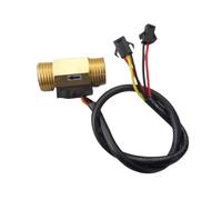 Medidor de caudalímetro con sensor de caudal de agua, indicador de caudalímetro de turbina Hall de latón, sensor de temperatura de 1 a 30 l/min, macho G1/2" DN15 de 44 mm