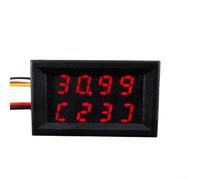 Medidor de CC de doble parámetro LED de 4 dígitos para lecturas de voltaje y corriente con detección de corriente basada en derivación y pantalla clara (100 A rojo rojo)