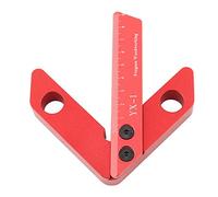 Medidor de Centros para Carpintería, Escuadra Marcadora 45° / 90° en Aleación de Aluminio Roja - Precisión 0.5mm, Fácil de Usar y Portátil para Medición y Soldadura en Madera