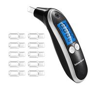 Medidor de cetonas profesional, analizador digital avanzado de cetonas y medidor de cetosis, resultados instantáneos, alcoholímetro portátil para pruebas de cetosis con 10 boquillas (Negro)