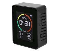 Medidor De CO2, Analizador De Detector De Gas, Calidad del Aire, Detector De Dióxido De Carbono, Monitor Inteligente De Calidad del Aire, Monitor De Contaminación del Aire FáCil De Usar(Black)