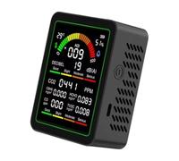 Medidor de CO2 de alta precisión, 9 funciones, incluyendo CO2 C6H6, formaldehído, TVOC, sensores de ruido y temperatura, humedad, transductor de contaminación del aire en tiempo real
