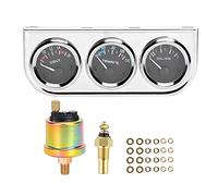 Medidor de Coche 3 en 1 de 52 Mm Voltímetro del Medidor de Temperatura del Agua del Medidor de Presión de Aceite 12V Coche General
