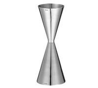 Medidor de cócteles cónico Jigger de estilo integrado, barra cóctel doble, medida con herramientas patrón grabado(Silver 60 90ml)