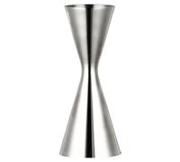 Medidor de cócteles cónico Jigger de estilo integrado, barra cóctel doble, medida con herramientas patrón grabado(Silver 30 60ml)