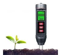 Medidor de conductividad del suelo, probador portátil de suelo, para humedad y temperatura, alta precisión ± 2% con ATC, pantalla LCD grande, sonda Plug and Play, para