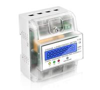 Medidor de Consumo Electrico Trifásico de 4 Hilos Contador Electrico Medidor de Energía Digital Lcd Amperímetro Carril Din para Sistemas de Medición de Potencia, 3X230/400V, 3X5(100) A, 400imp/Kwh