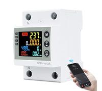 Medidor de consumo electrico wifi Protector sobretensiones contador electrico wifi 220v Contador consumo eléctrico Estabilizador de tensión Protector de fugas APP control 63A (GPS8-10-U)
