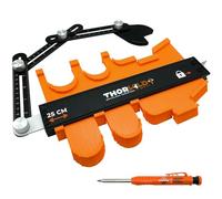 Medidor de contornos 250 mm de alta calidad + brazo de colocación [ pantalla de estrás + instrucciones F] Herramientas medidor bloqueable para trazar, plantilla de corte y duplicado, forma de baldosas