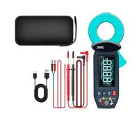 Medidor de corriente de fuga LCD de alta precisión con almacenamiento de datos, rango automático y abrazadera de prueba eléctrica multifunción en amperímetro para electricistas