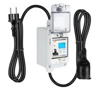 Medidor de corriente digital móvil 220 V, móvil inteligente con interruptor de protección tipo A Fi Ls 16 a y enchufe Schuko, IP67 resistente al agua móvil al aire libre Kwh medidor para autocaravanas