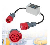 Medidor de corriente digital móvil MID 2024 con enchufe CEE y acoplamiento, adaptador CEE IP55, contador de corriente para camping y coche eléctrico (32 A)