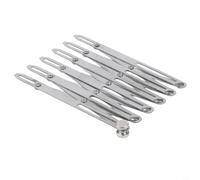 Medidor de costura de metal, regla extensible de aluminio para coser, tejer, acolchar, guía de plisado, herramienta de medición precisa, plata, 61 cm (7 cabezales largos)
