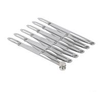 Medidor de costura expandible regla deslizante de aluminio para espaciado de ojales, cortinas, pliegues, manualidades, accesorios de máquina de coser, color plateado, 61 cm (corto de 6 cabezas)