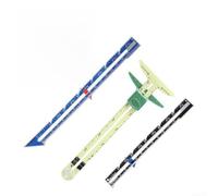 Medidor de costura, medidor deslizante, medidor de dobladillo, herramienta de medición ajustable, regla de costura para marcar tela, diseño de plástico de doble cara, kit de costura para principiantes