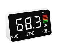 Medidor de Decibelio, Medidor de Nivel de Sonido Digital con Pantalla LCD Retroiluminada, Probador de SPL Portátil de 30dB a 130dB, Soporte de Detección de Humedad de