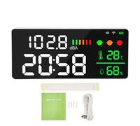 Medidor de Decibelios Oumefar 30dB-130dB, Pantalla Grande de 11 Pulgadas Medidor de Decibelios Montado en la Pared WIFI Pantalla LED Temperatura Humedad Detector de Nivel de Sonido Monitor