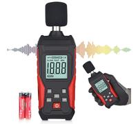 Medidor de decibelios profesional con almacenamiento de datos | Medidor de nivel de sonido digital portátil | Medidor de nivel de sonido 30 - 130 dB (A/C) para casa, obra, oficina | Iluminación LCD,