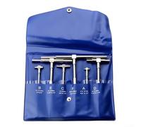 Medidor de diámetro interior retráctil 8-150 mm ajustable de metal con cabeza redonda para pruebas de perforación precisas en artesanía e industria, 6 piezas, blanco plateado