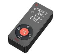 Medidor de Distancia Láser Digital 50m - Telémetro Recargable por USB con Pantalla LCD Retroiluminada. Medición de Área, Volumen y Pitágoras. Nivel de Burbuja (Negro).