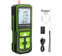 Medidor de Distancia láser Huepar 120M con batería Recargable y Pantalla de Doble ángulo, Medidor láser M/in/Ft con función de Silencio y Modos de medición múltiple, Pitágoras, Distancia - S120