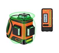 medidor de Distancia láser, Nivel Láser para Exteriores con Receptor, Autonivelación 360 De Alta Potencia 400 Pies Detector para Construcción Luz Solar,H3-360G-Kit