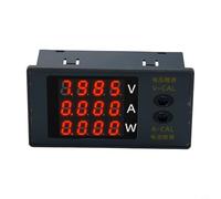 Medidor de electricidad para medición precisa de voltaje CC y corriente, pantalla LED para lecturas fáciles y ajuste fino (rojo, rojo y rojo)