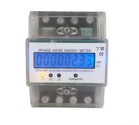 Medidor de electricidad trifásico de 4 hilos, medidor de energía de carril DIN de 230V 5-80A con pantalla LCD, IP51