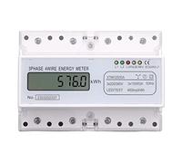 Medidor de energía 3 fase 4 cable 7p LCD Digital kWh Wattmeter Consumo de energía de 35 mm Montaje de riel DIN