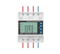Medidor de energía bidireccional trifásico, 380V, protector sobretensión y subtensión, interruptor limitador corriente(100A)
