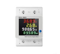 Medidor de energía CC 63a Montaje en carril DIN con pantalla LCD para energía solar para sistema de batería monitoreo de voltaje corriente y energía hasta 600 V unidad blanca