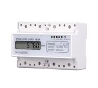 Medidor de Energía de Consumo de Energía, Pantalla Grande LCD Digital Lectura Remota del Medidor 7P Medidor de Energía Trifásico de 4 Cables Montaje en Riel DIN de 35 Mm para