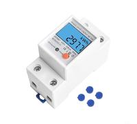 Medidor de energía digital LCD monofásico, corriente máxima de 80 A, voltaje de referencia de 220 V/230 V, montaje en riel DIN de 35 mm, para Electricidad industrial y comercial (DDS667 220V)