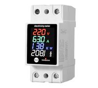 Medidor de energía DIN de alta precisión, consumo de energía en tiempo real, pantalla LED, retardante de llama, montaje de 35 mm, vatómetro digital industrial KWh