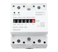 Medidor de energía electrónico monofásico 220V 100A del soporte del carril del estruendo con salida del pulso 800imp/kWh, contador comercial ligero del consumo de electricidad del hogar